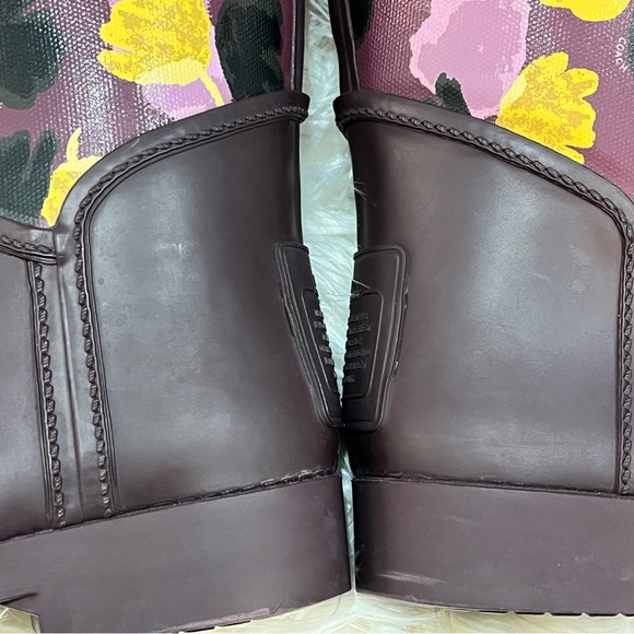 Coach floral corset lace up plum rain boots - Picture 10 of 16